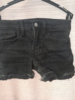 Old Navy Black Frayed Hem Denim Shorts